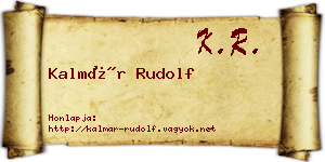 Kalmár Rudolf névjegykártya
